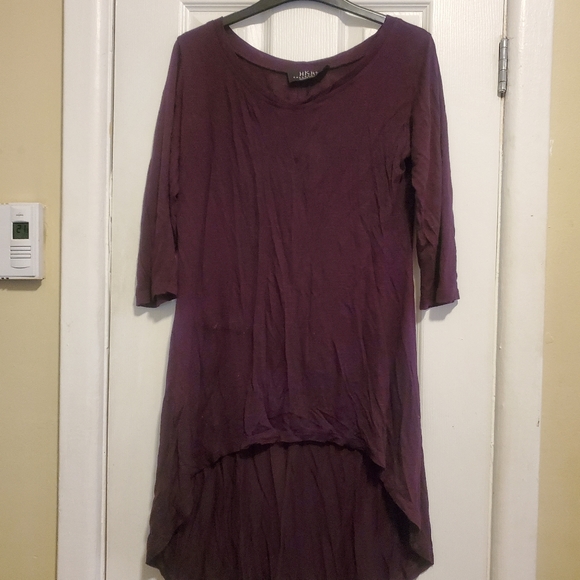 AUBERGINE PURPLE HIGH-LOW TOP (very soft fabric) - Picture 3 of 3